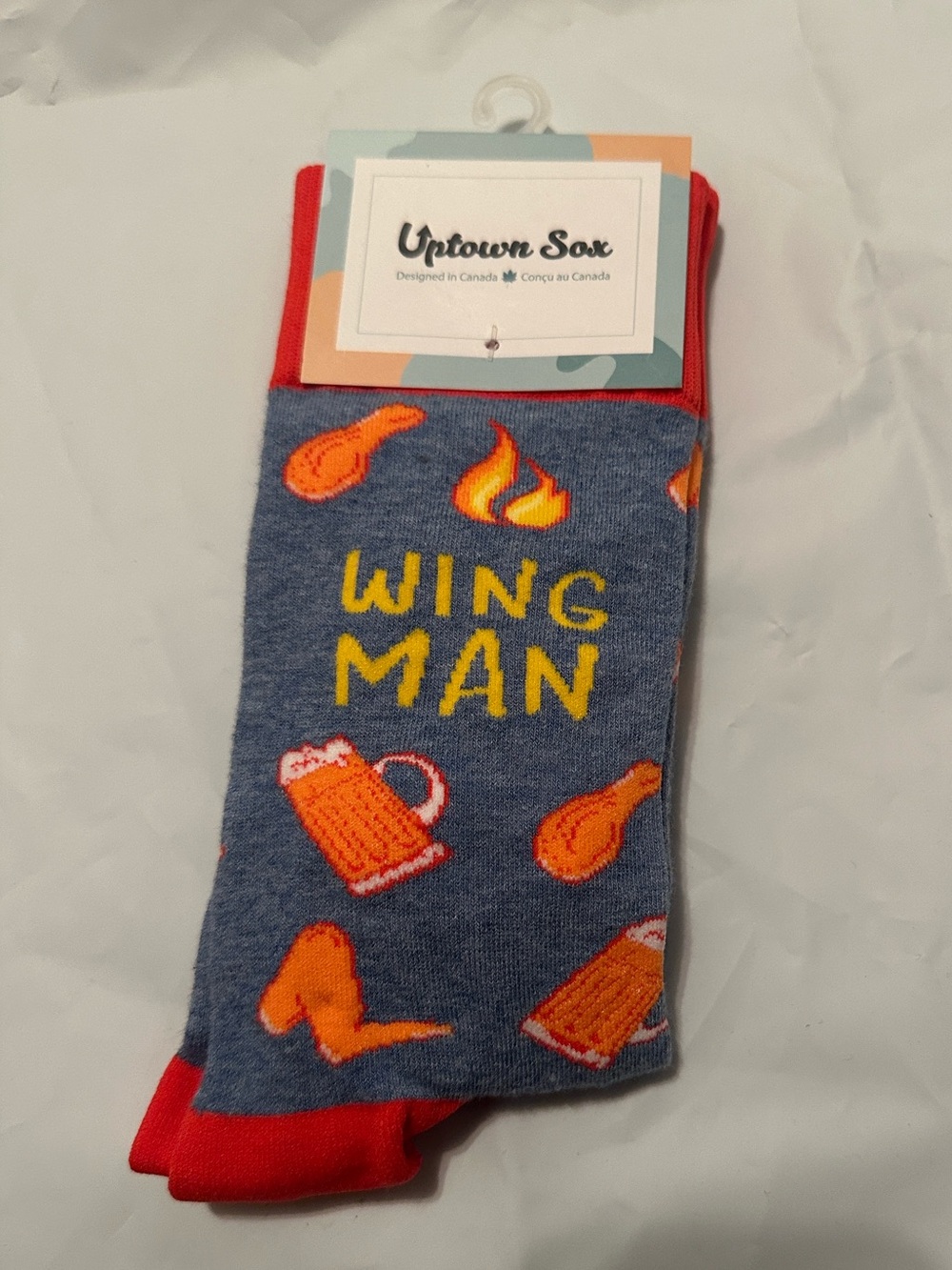 🔥🍗 Uptown Sox “Wing Man” Unisex Novelty Socks – New With Tags 🍗🔥